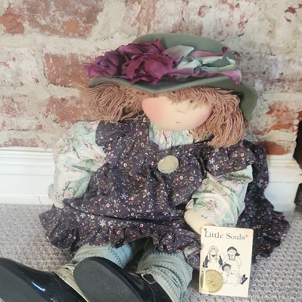 Floral Dress Rag Doll with Hat